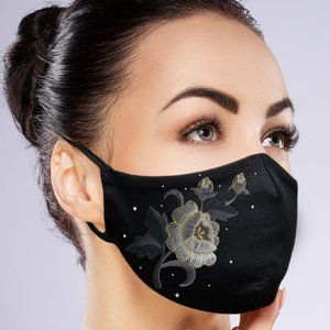 Rose Face Mask w/ filter pocket